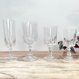 Set of 6 crystal champagne flutes of Arques model Louvre