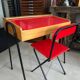 Ensemble bureau et chaise enfant rouge vintage