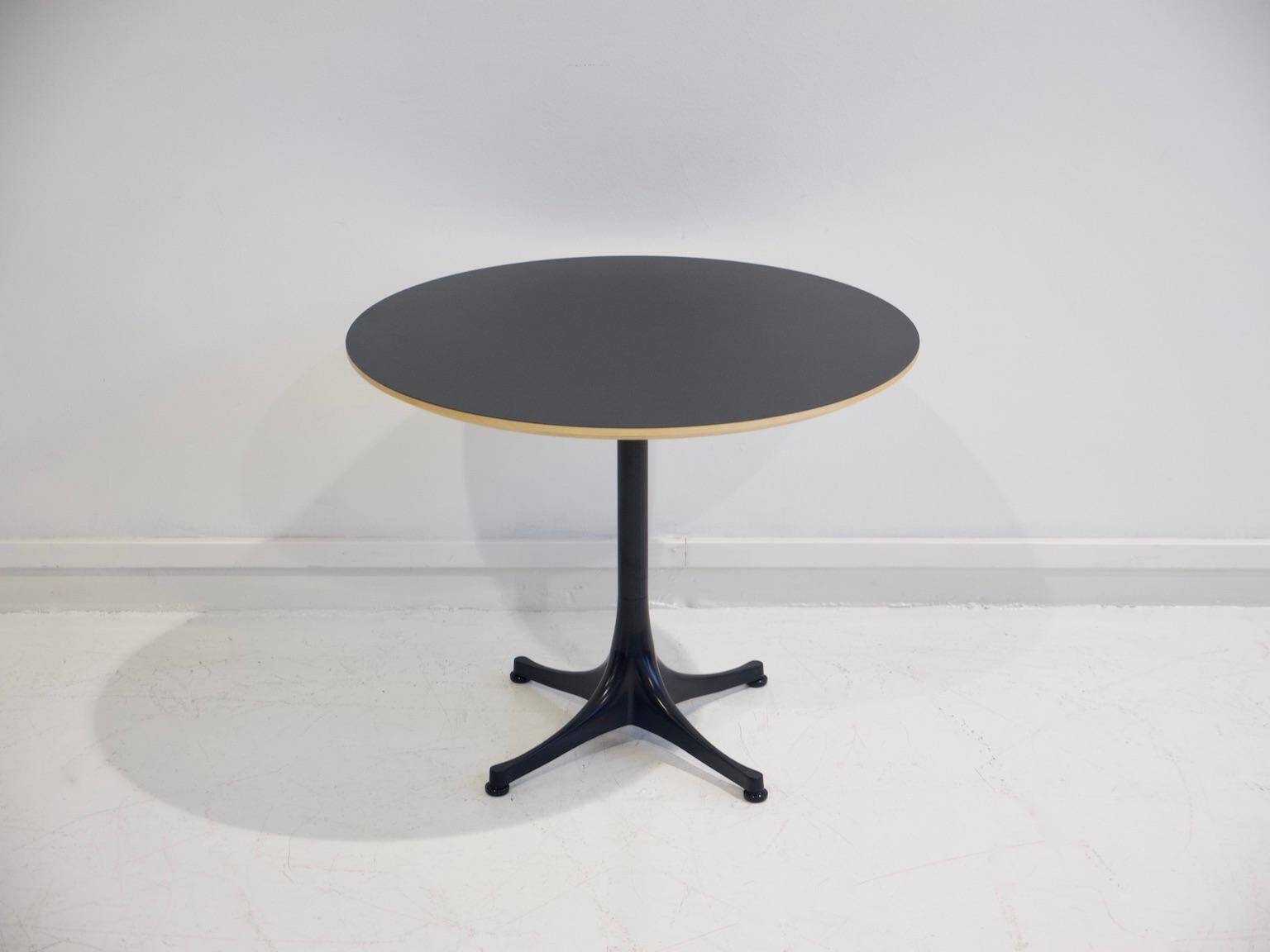 George Nelson Black Pedestal Table by Vitra
