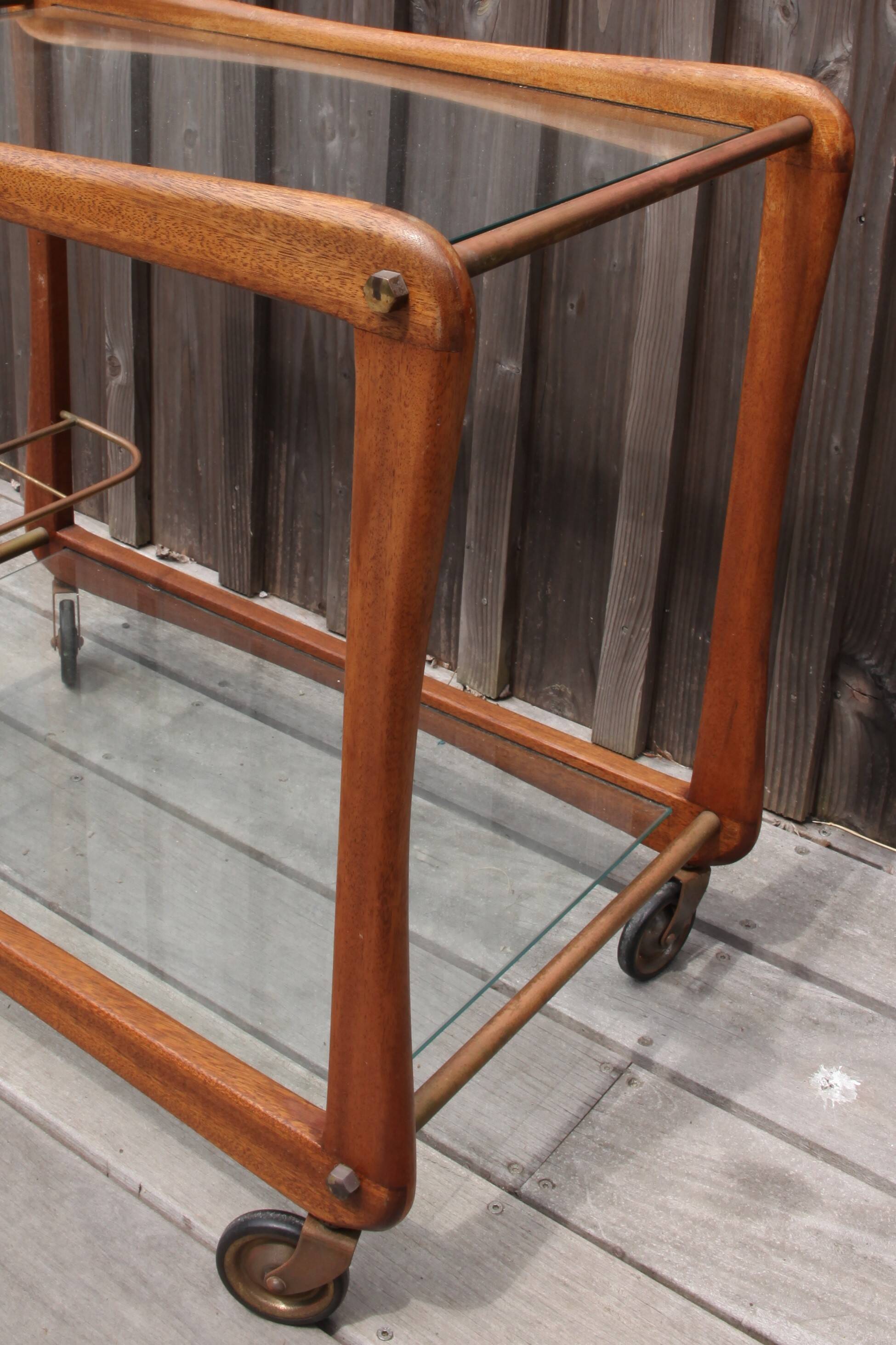 Scandinavian teak serving cart
