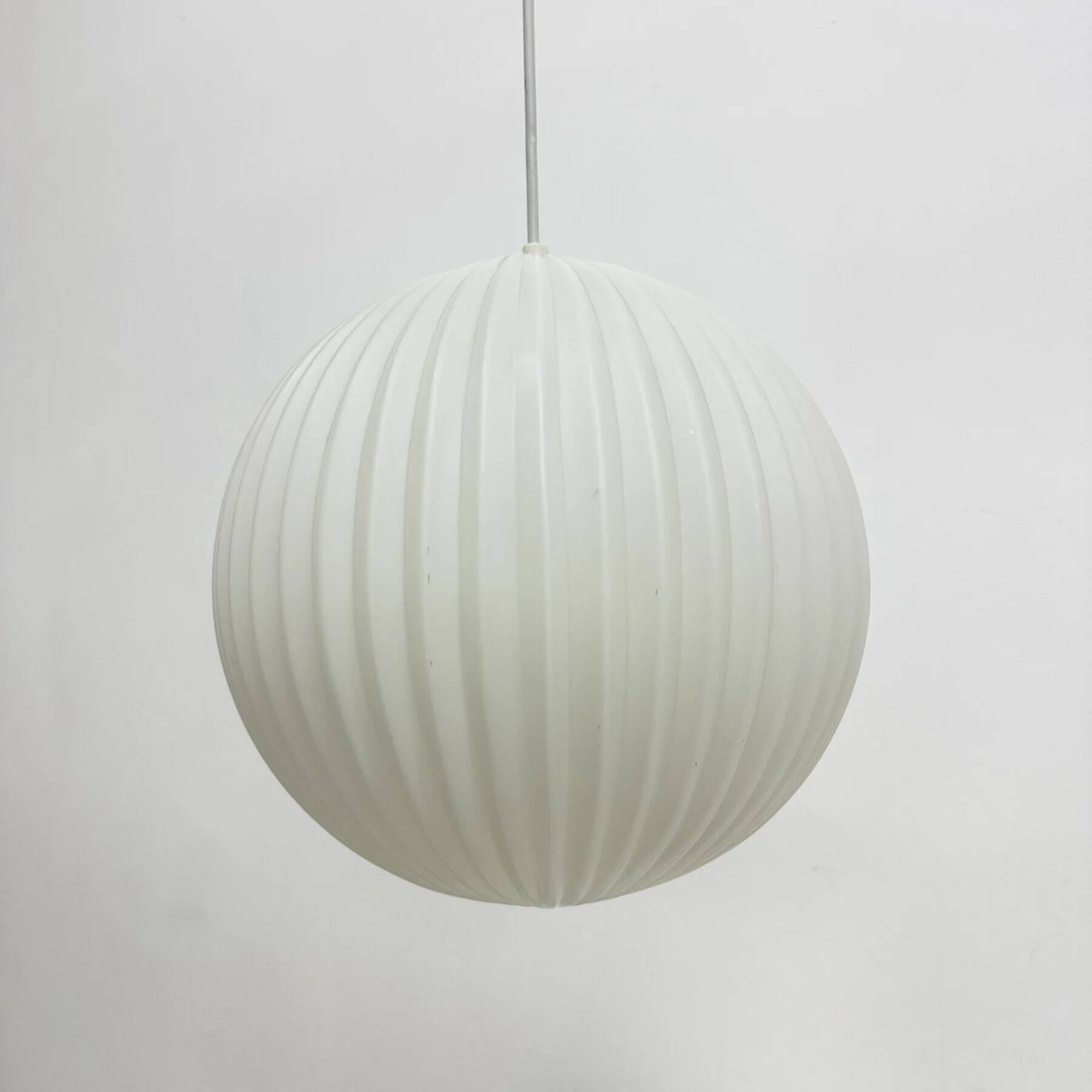 Rare Louis Kalff for Philips opaline glass pendant light, 1960s