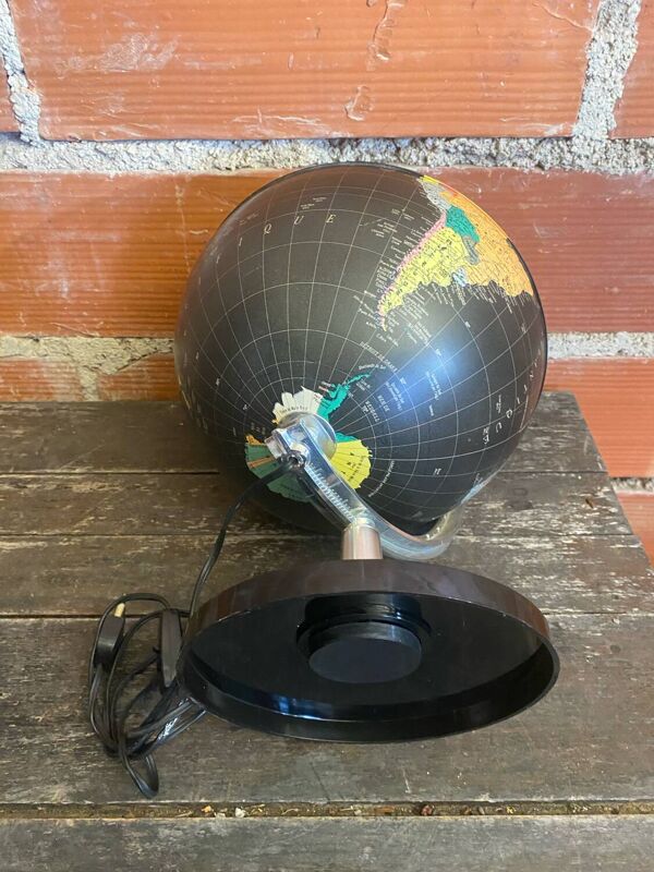 Mappemonde Globe Terrestre Planète Terre Fond Noir + Pied Tulipe Italy