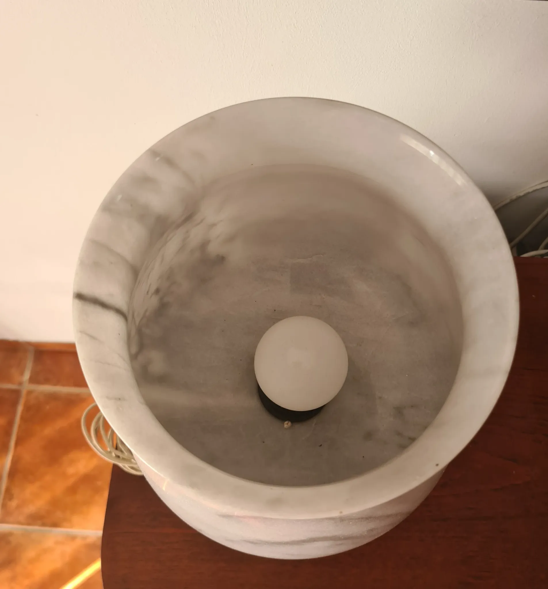 1960s marble table lamp