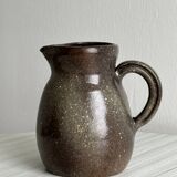 Brown handcrafted stoneware pitcher