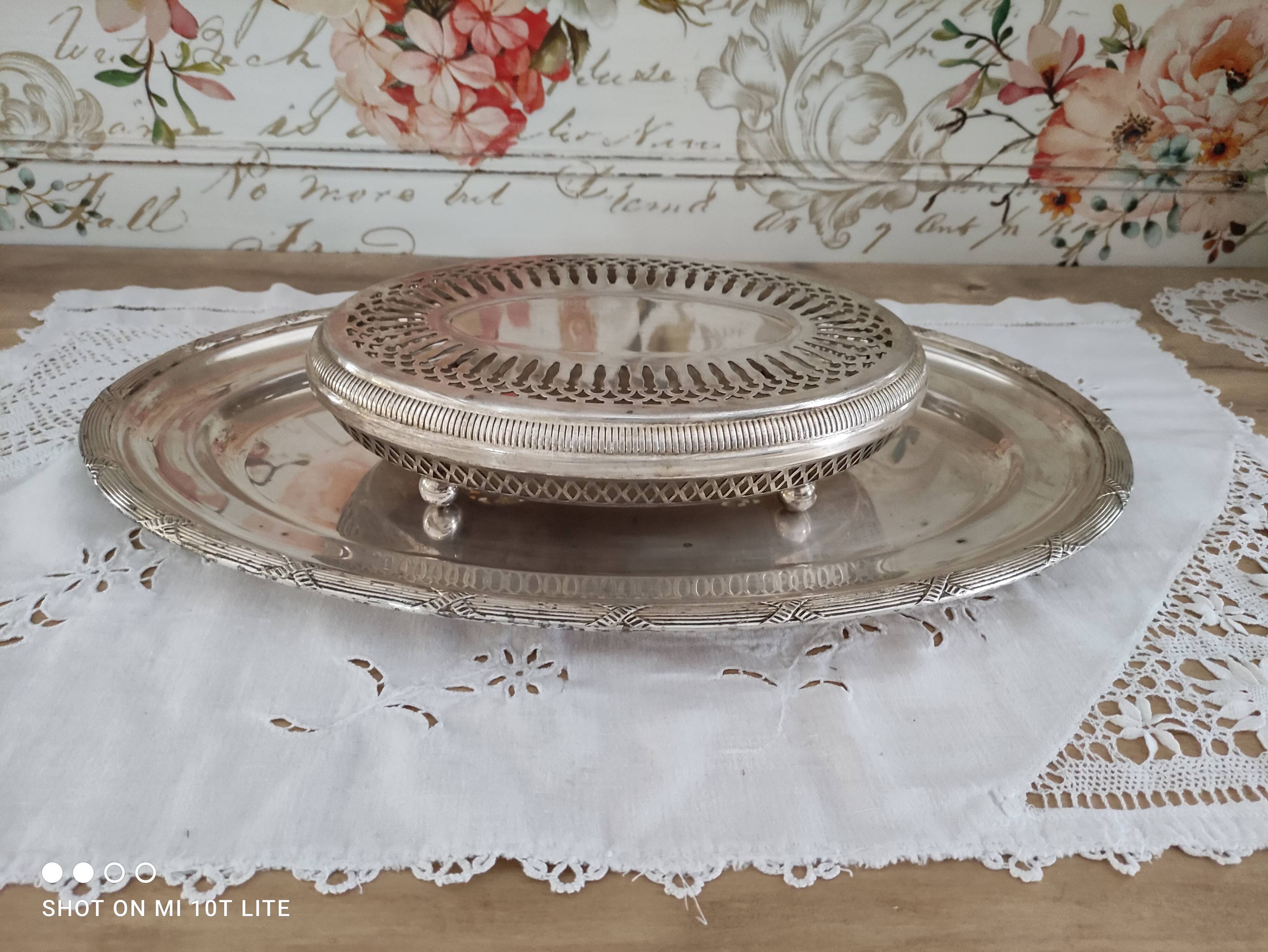 Oval top, vintage silver metal vegetable