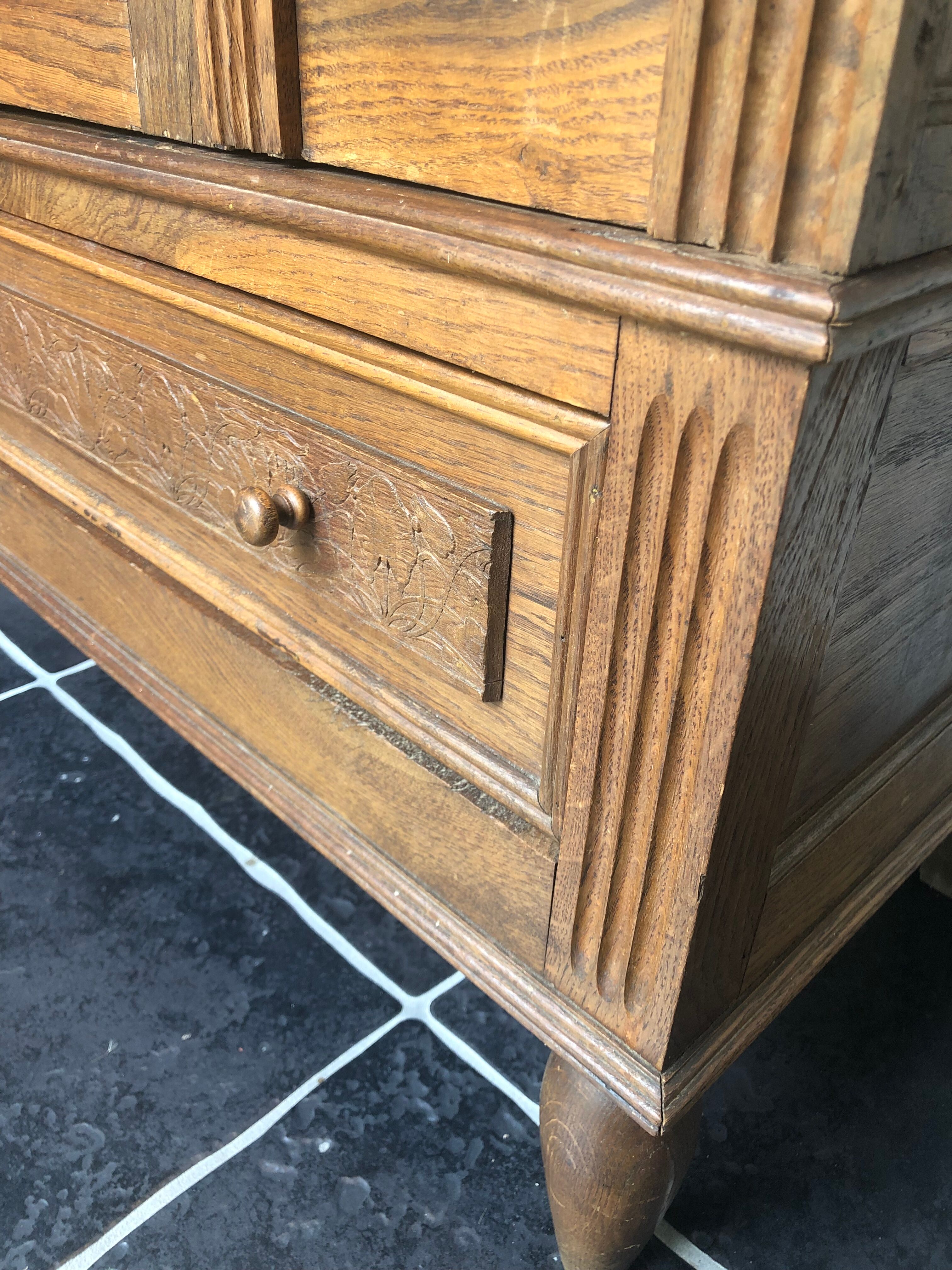 Antique wardrobe with mirror