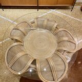 Rattan flower coffee table