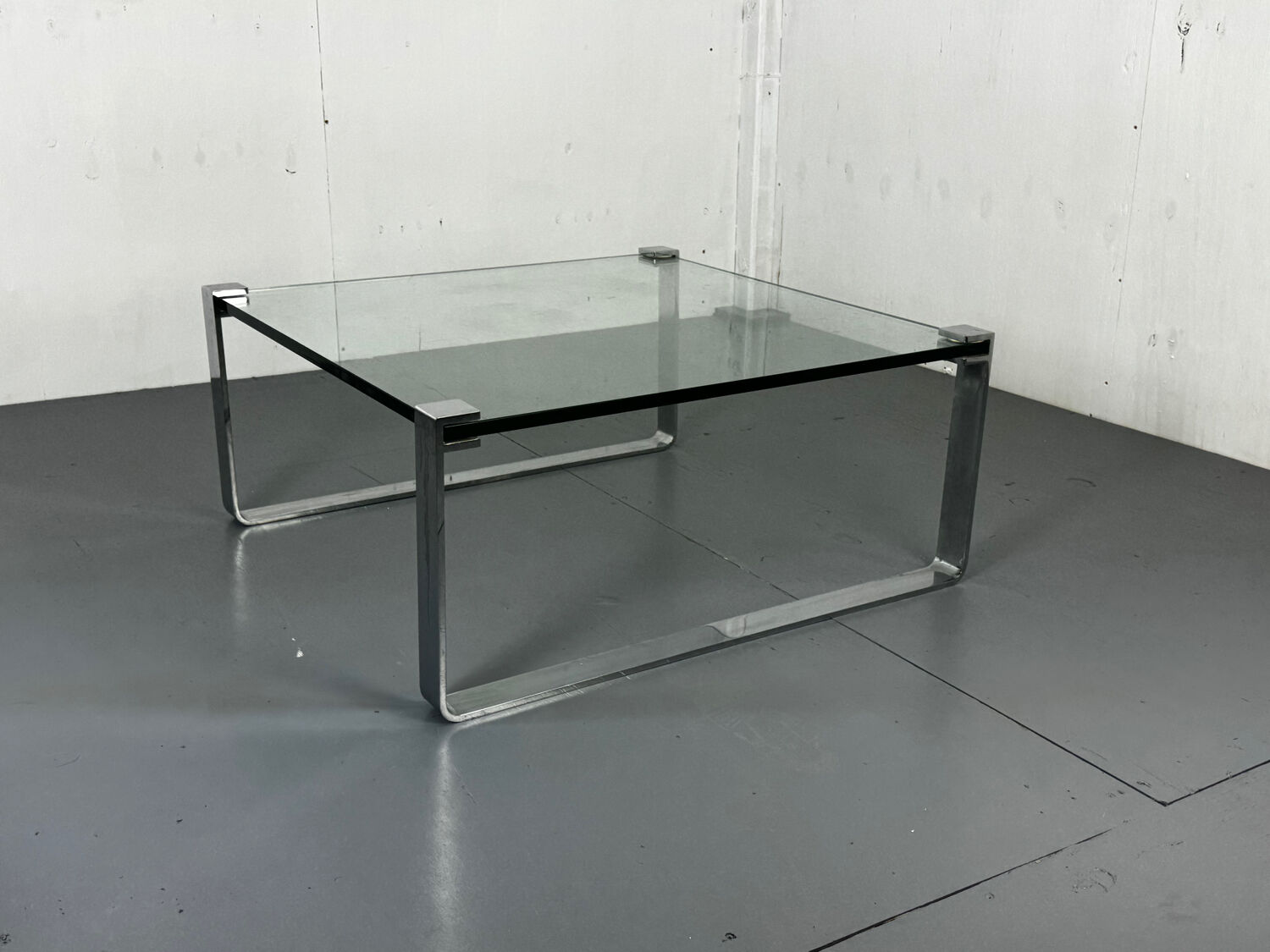 Chrome Steel and Glass Modernist Schmitt Draenert Coffee Table, 1970s
