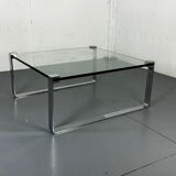 Chrome Steel and Glass Modernist Schmitt Draenert Coffee Table, 1970s