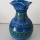 Bitossi Blue and Green Pitcher 26 cm Italy