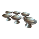 Lot de 6 coupes sur pied métal