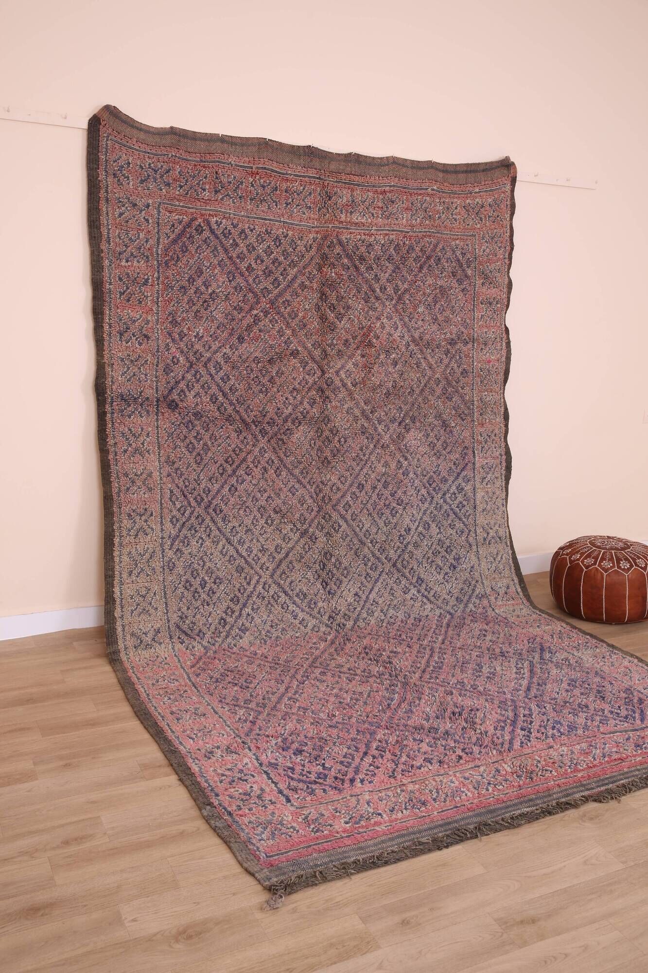 Authentic Vintage Moroccan Rug 203 x 352 cm, Berber Wool Rug, Bohemian Rug