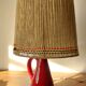 Lampe en céramique rouge 1950/1960.