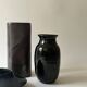 Large ovoid vase circa 1950 in tenmoku glazed ceramic
