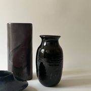 Grand vase ovoïde vers 1950 en céramique émaillée tenmoku