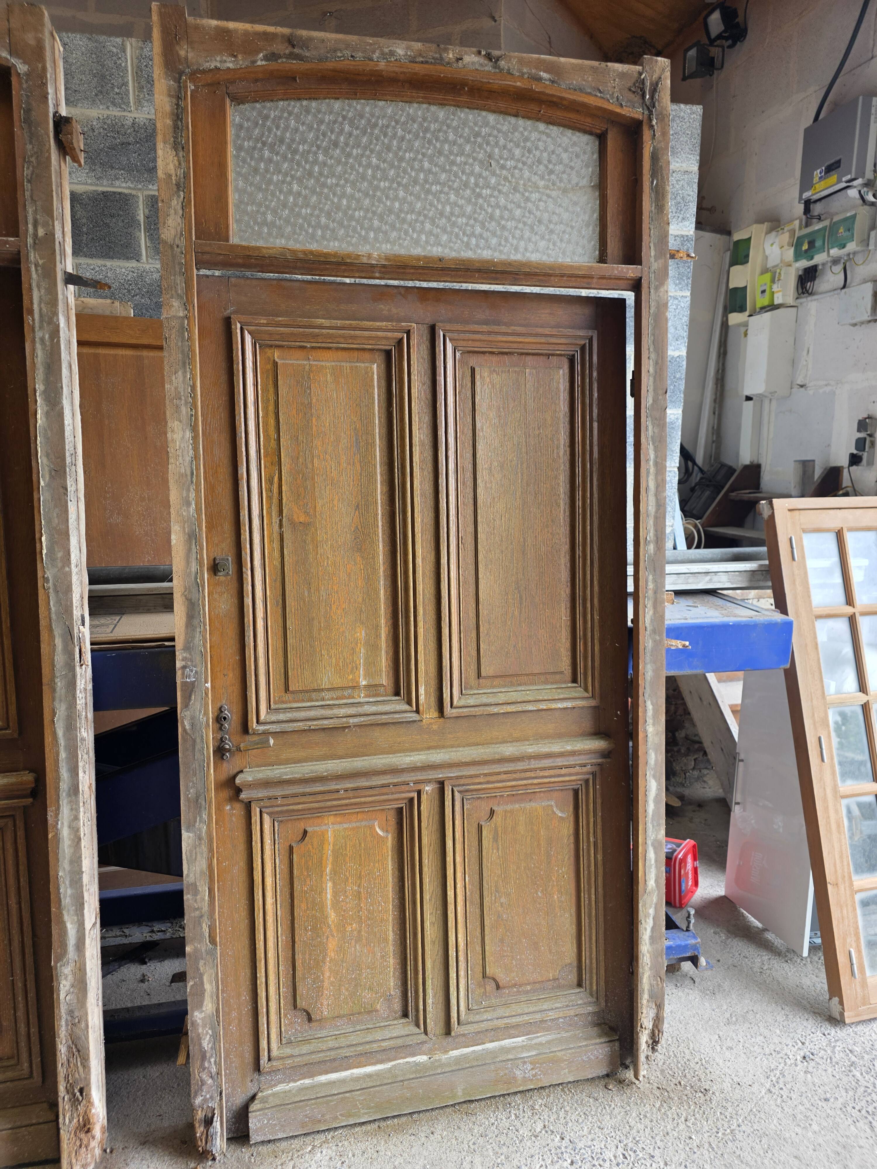 Solid oak entrance door 19th century