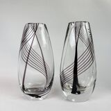 Midcentury collection of art glass vases by Vicke Lindstrand for Kosta Sweden.