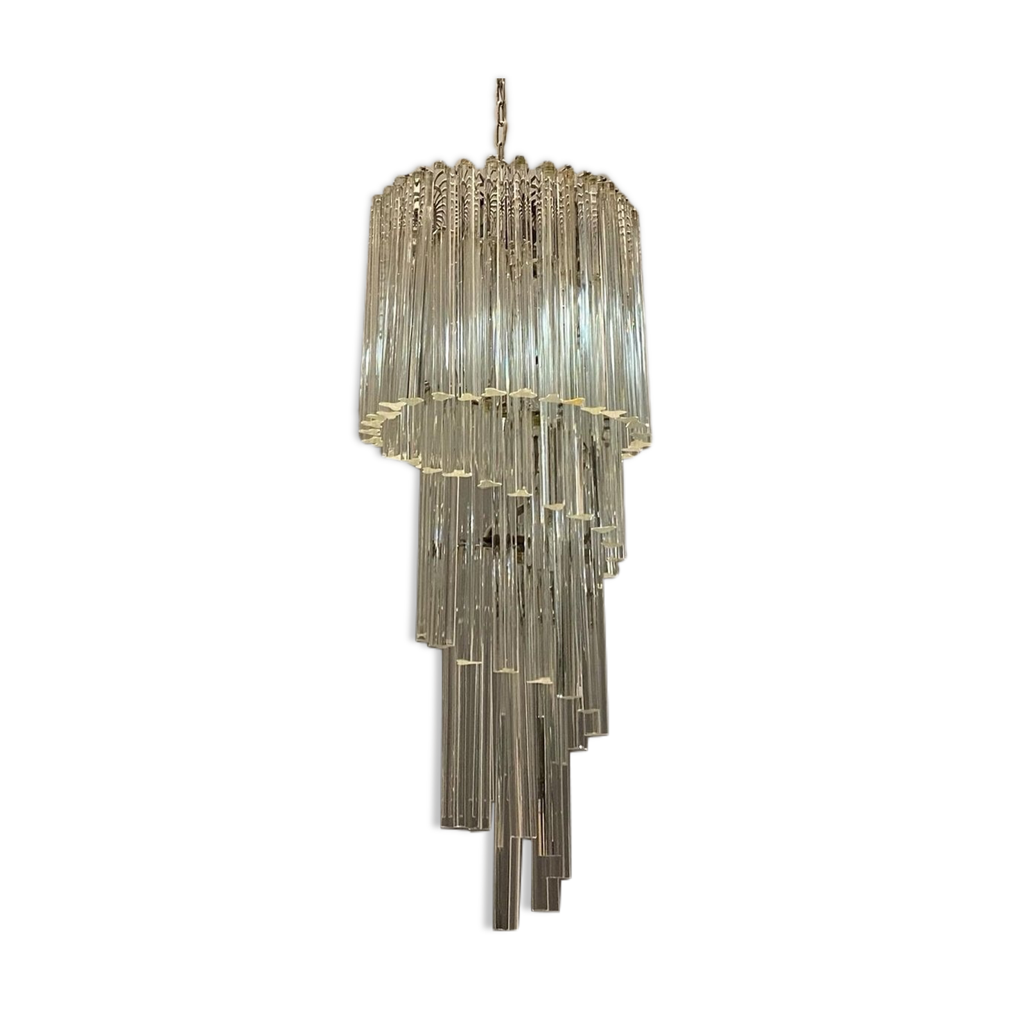 Italian murano prism spiral chandelier
