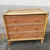 Vintage rattan chest of drawers and canning