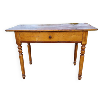 Pine desk table, 1 drawer