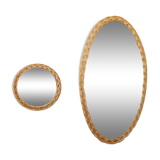 Lot two woven rattan mirror