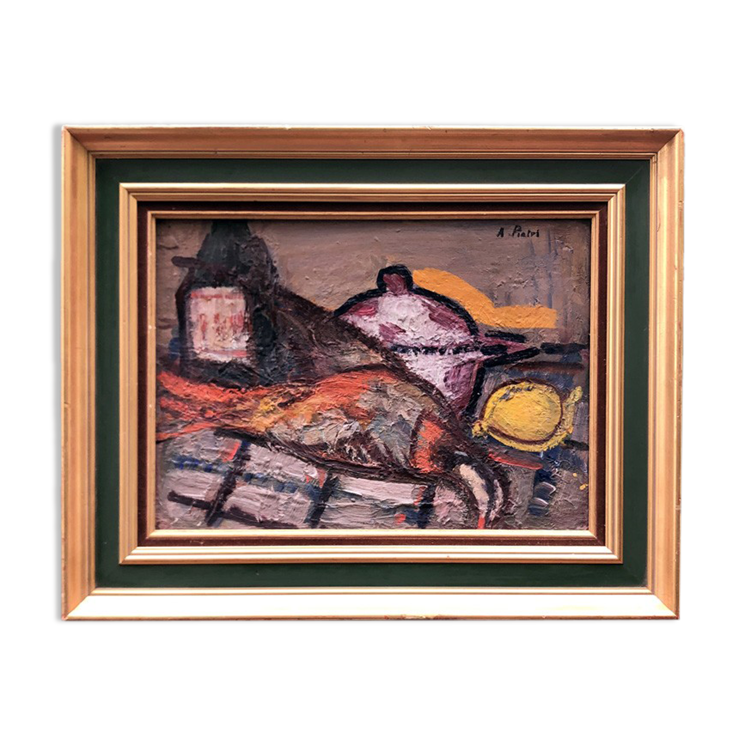 Old still life painting by A.Pietri