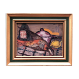 Old still life painting by A.Pietri