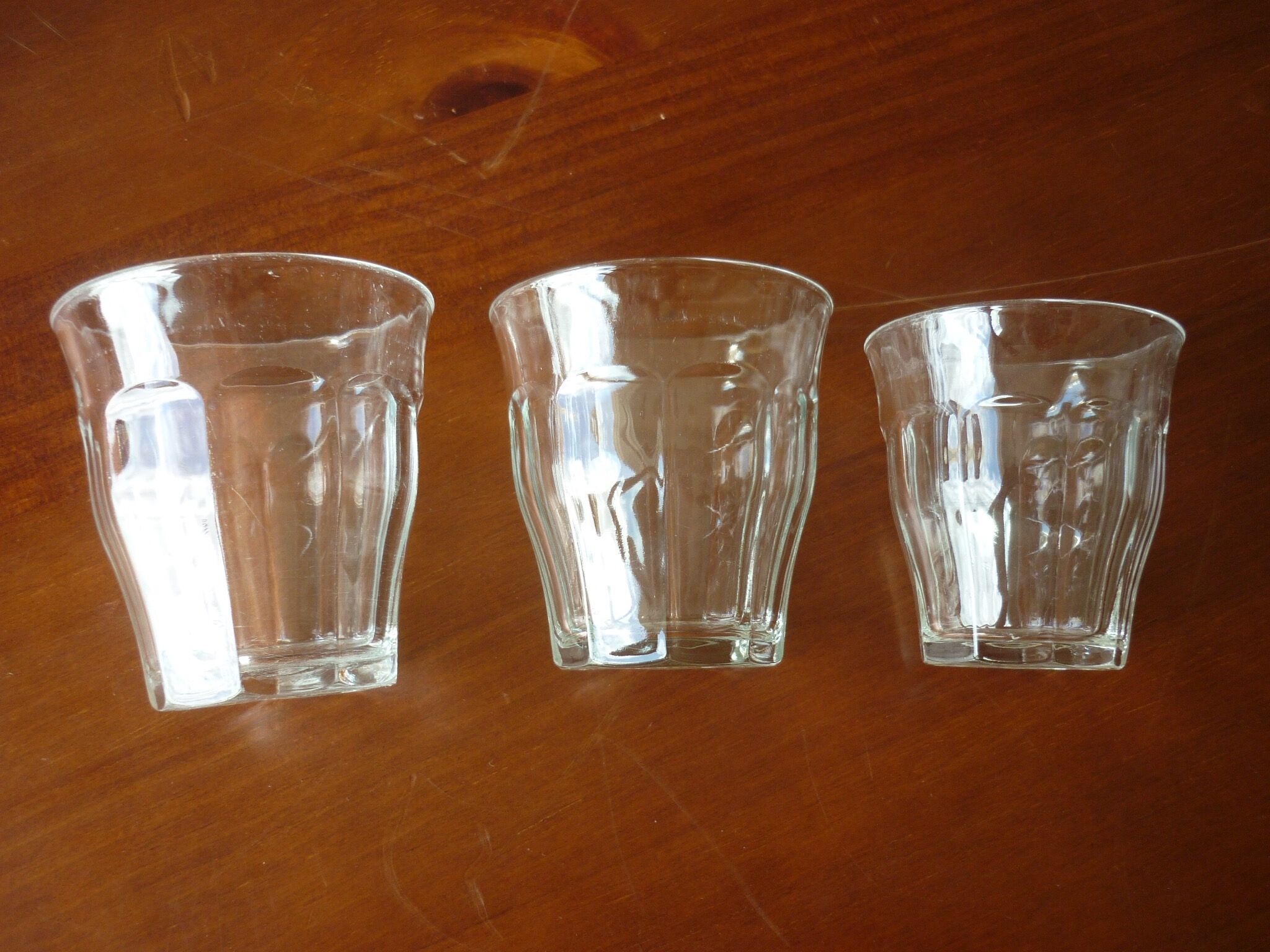 3 verres Duralex transparents