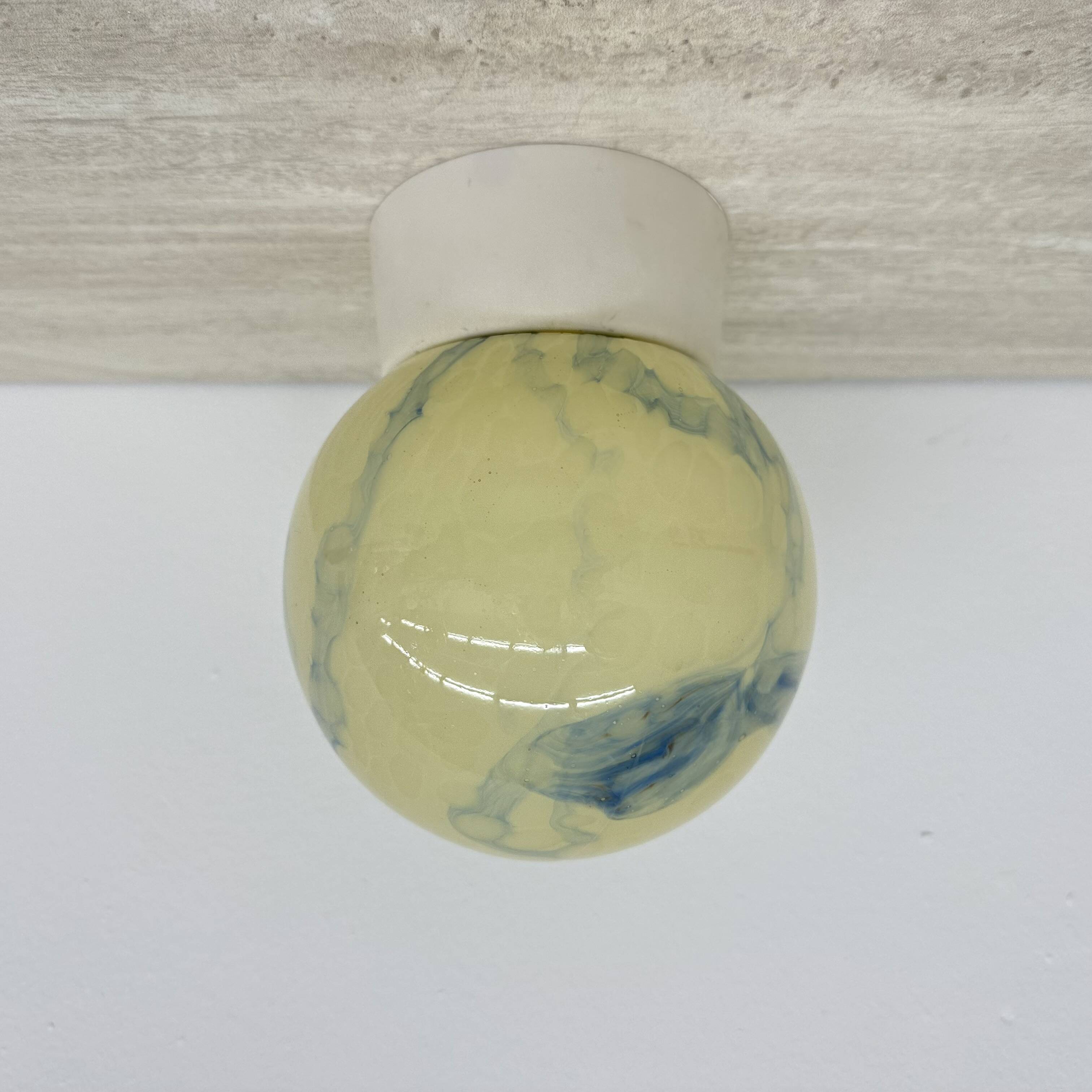 Thabur art deco marbled glass ceiling lamp , 1930s the Netherlands