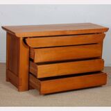 Vintage chest of drawers in solid elm by Luigi Gorgoni, 1970.
