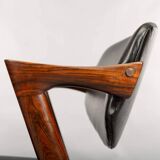 Chaise Z en palissandre de design danois, rembourrée, par Kai Kristiansen, lot de 2