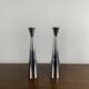 Pair of silver-plated metal candlesticks, Denmark
