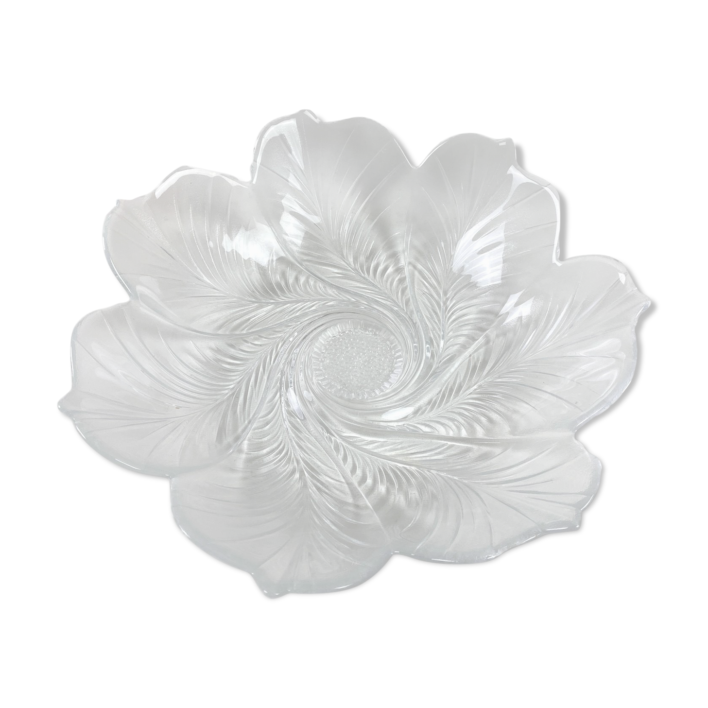 Flower-shaped glass salad bowl
