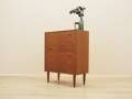 Danish teak chest of drawers with six drawers and sculptural handles, 1960s
