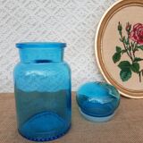 Apothecary jar Ariel vintage blue