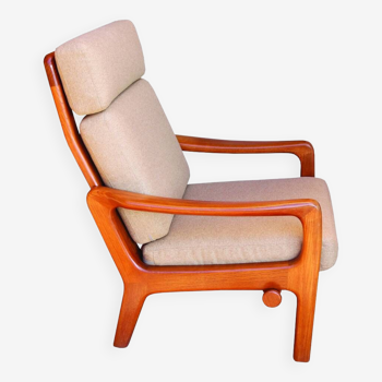 Fauteuil inclinable danois moderne à dossier haut par Juul Kristensen pour JK Danemark, 1960