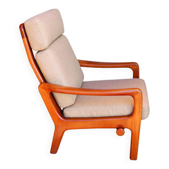 Fauteuil inclinable danois moderne à dossier haut par Juul Kristensen pour JK Danemark, 1960