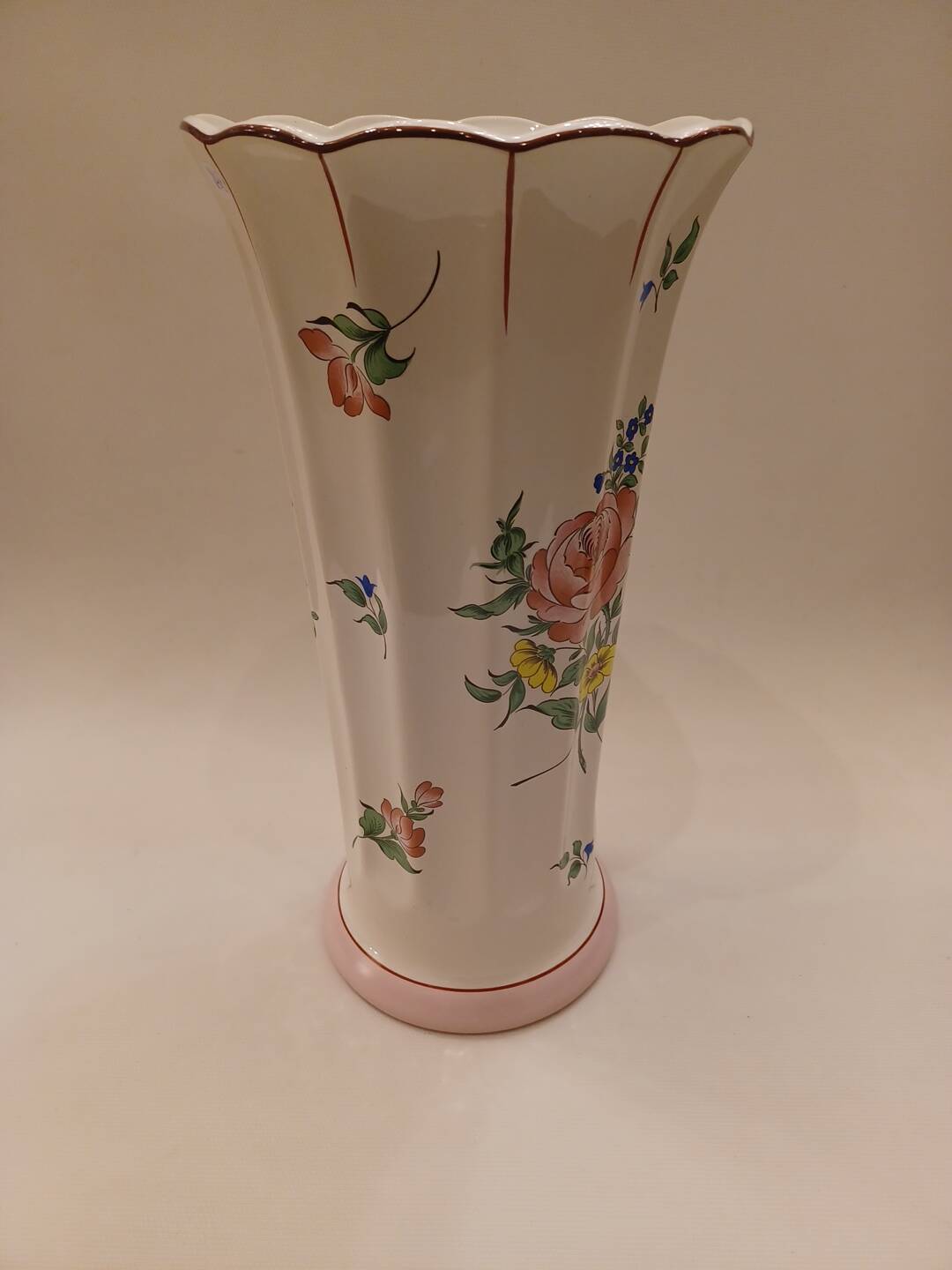 Large Luneville earthenware vase 35 cm, circa 1950.