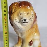 Lion in glazed ceramic, 70s