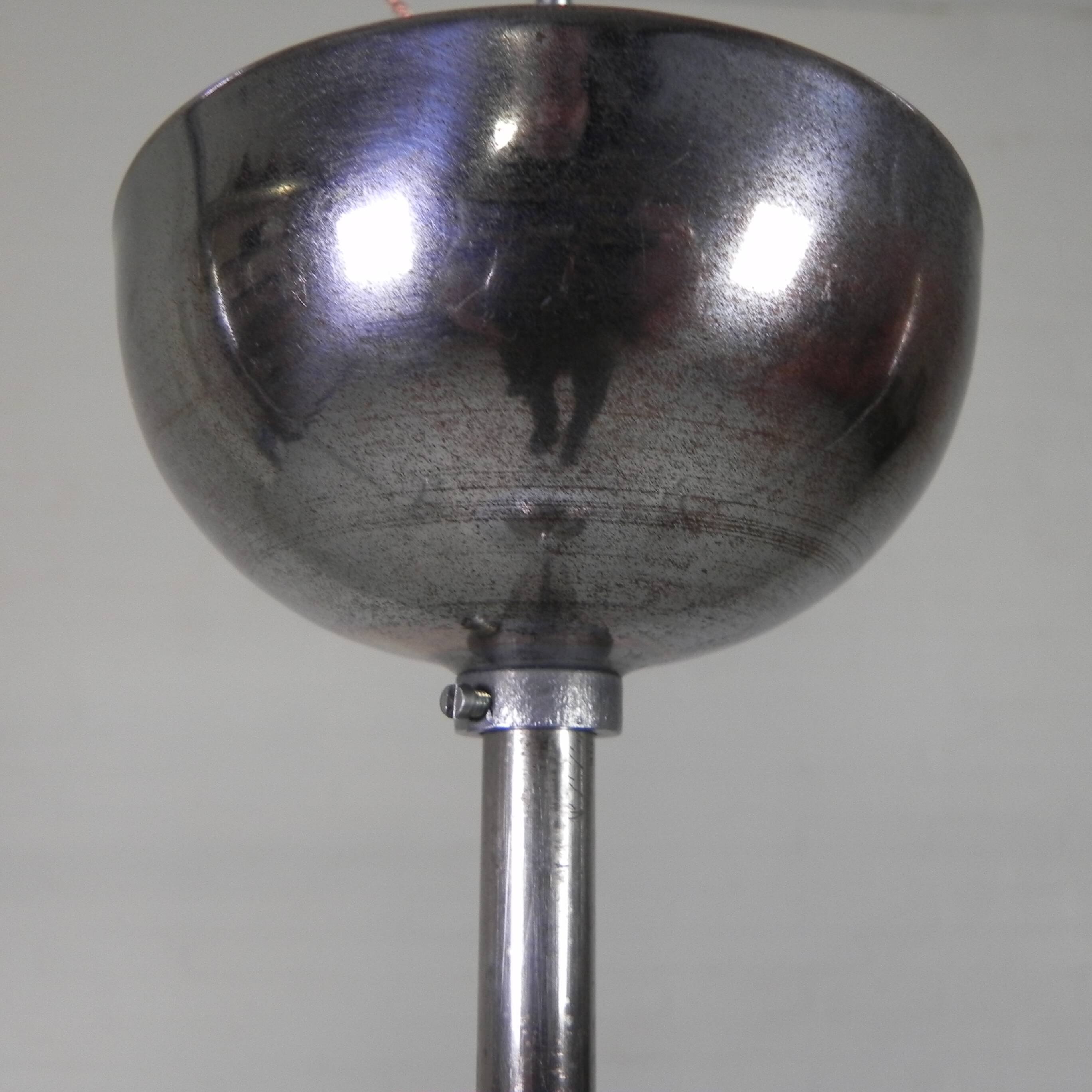 Old school lamp with large glass ball in opal glass, 1930s
