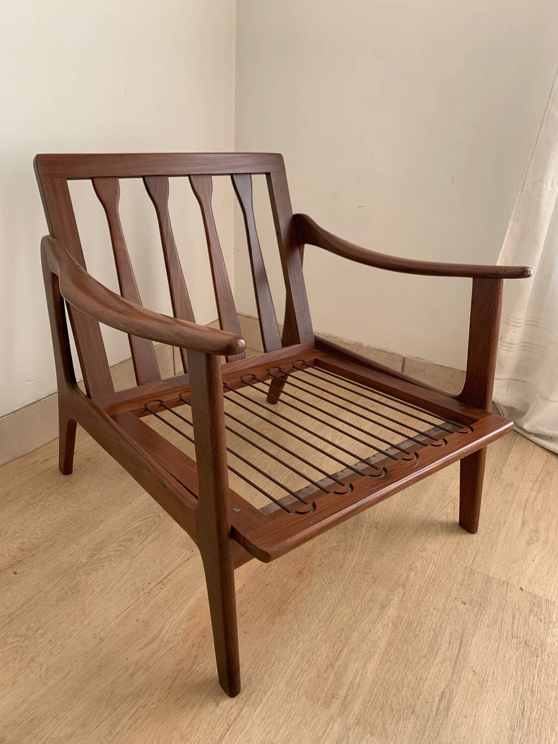 Scandinavian armchair in solid teak