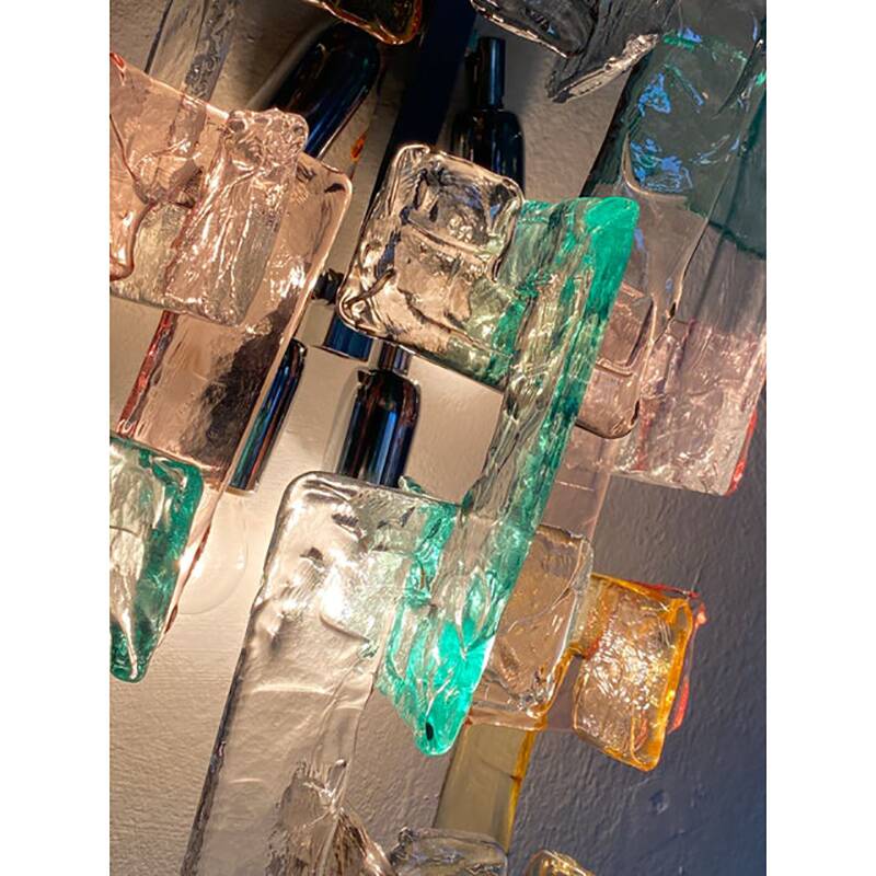 Contemporary Multicolors “Handmade C” Wall Sconce in Venini Style