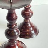 BOUGEOIRS Vintage Patinated Metal Candle Holders