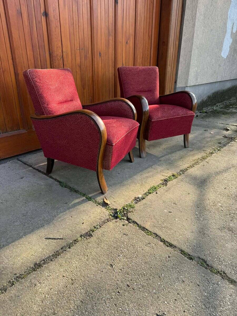 Hungarian Art Deco Armchairs, 1930s, Set of 2