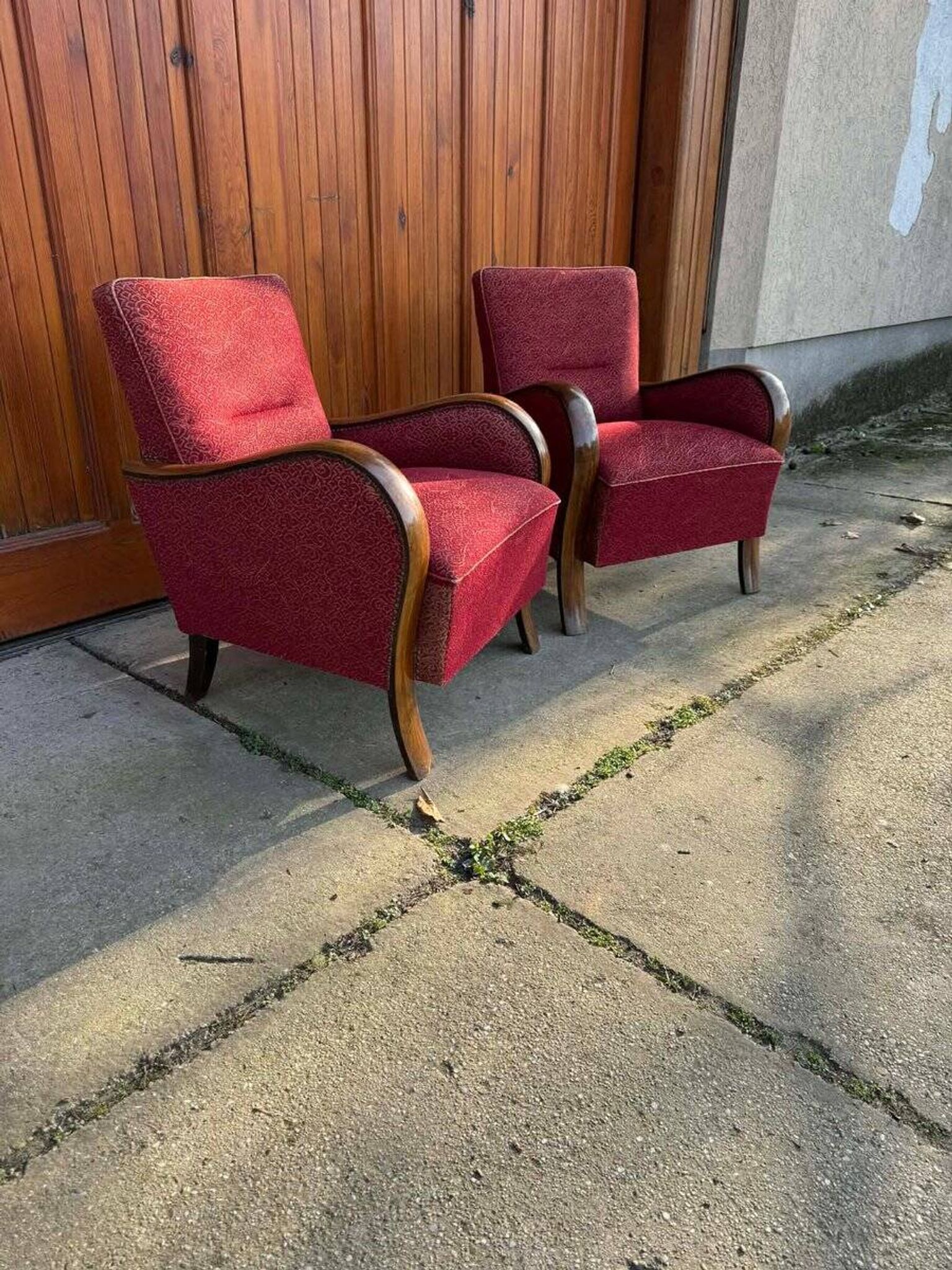 Hungarian Art Deco Armchairs, 1930s, Set of 2