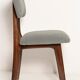 Chaise de salle à manger papillon milieu du siècle, bouclé gris, bois noyer foncé, Europe, années 1960