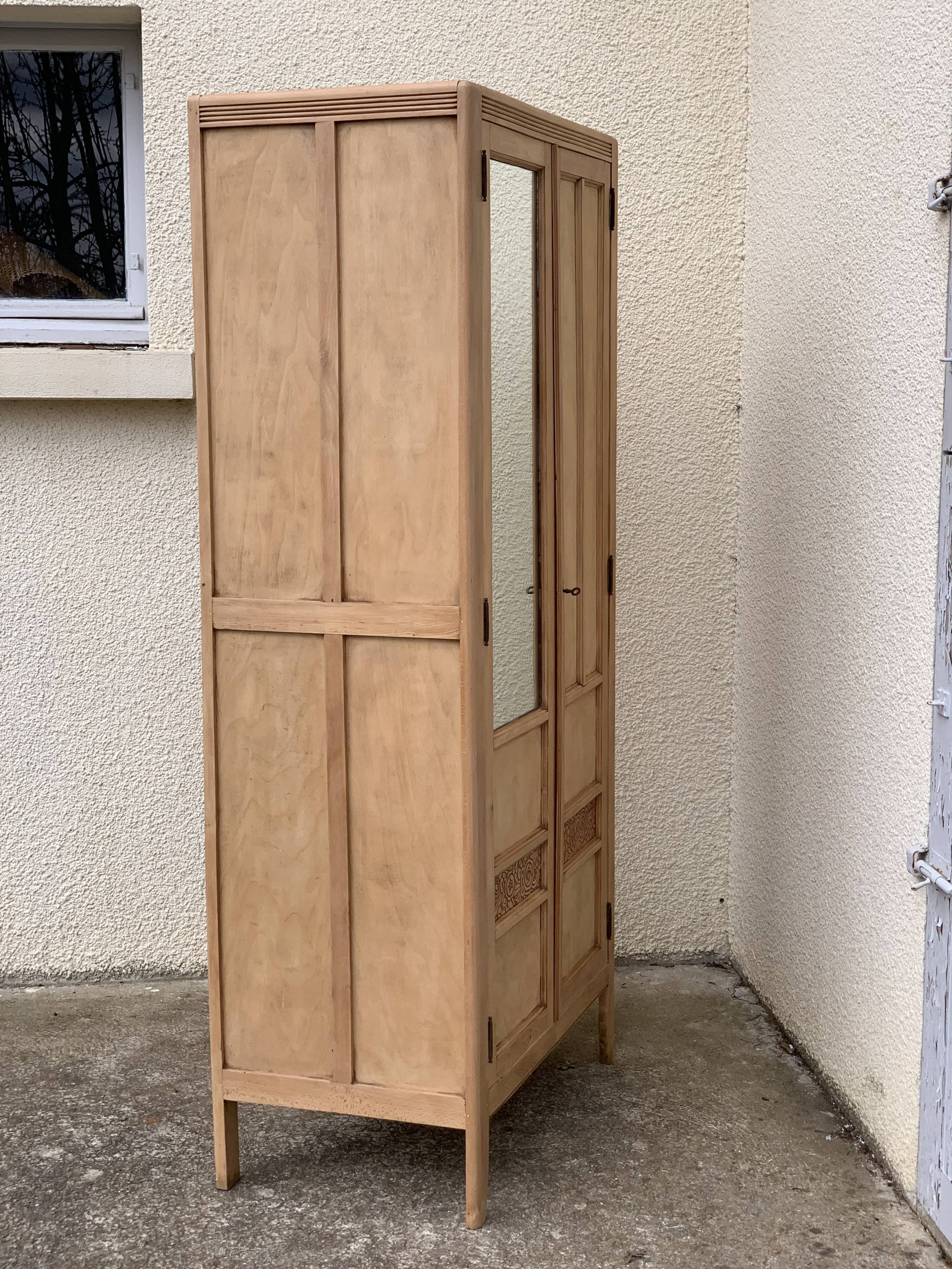 Parisian art deco cabinet 1930 raw wood