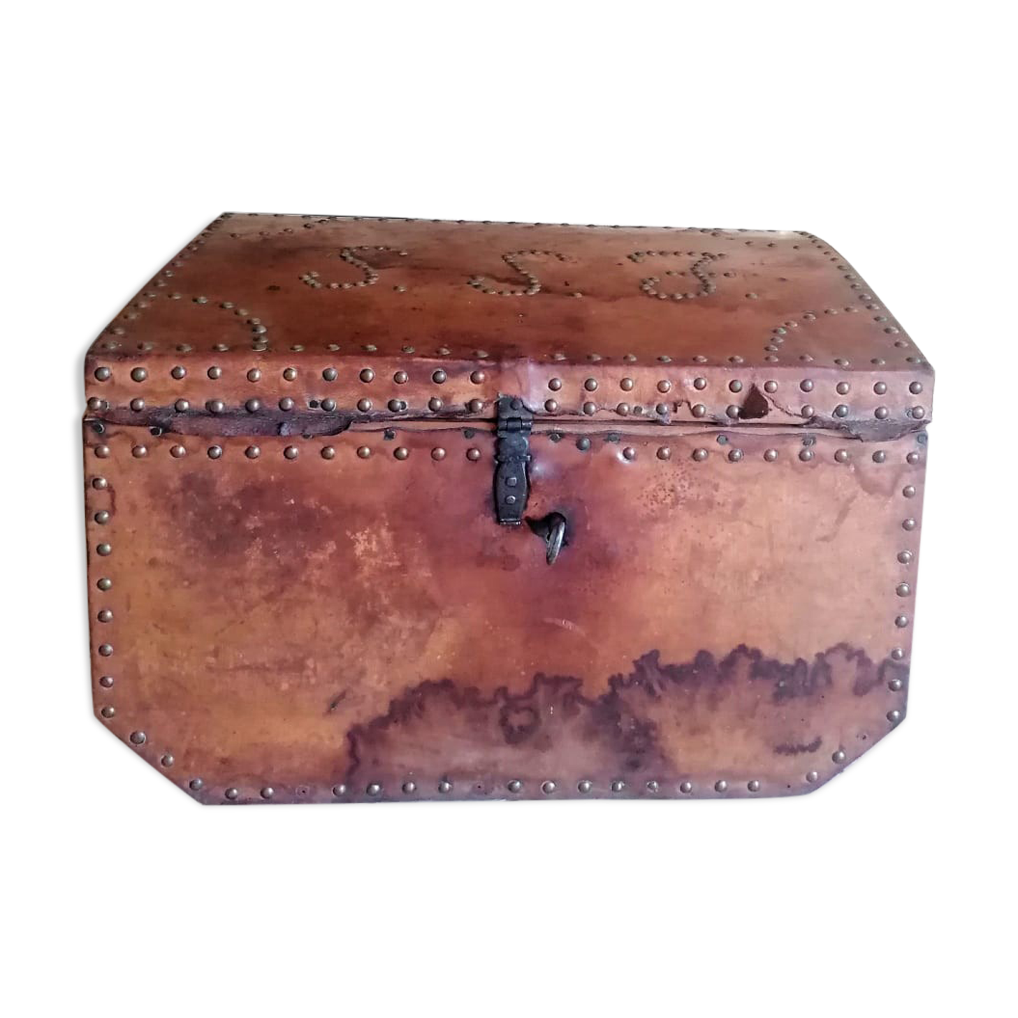 19th century leather chest