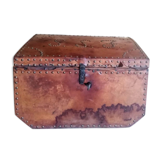 19th century leather chest