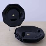 6 "Octime" black Arcoroc soup plates